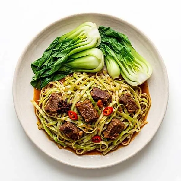 Vietnamese Bo Kho Beef with Keto Cabbage Noodles & Bok Choy